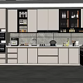 Modern Kitchen Interior Featuring Cabinets Appliances Built in Oven And Marble Countertop 3d model