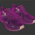 Navy Blue Athletic Running Shoes With Yellow Accents Dark Laces And Streamlined Design