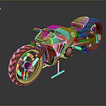Modern Sleek Motorcycle Featuring Black Silver Metal Body Large Wheels Red Accents Sporty Design