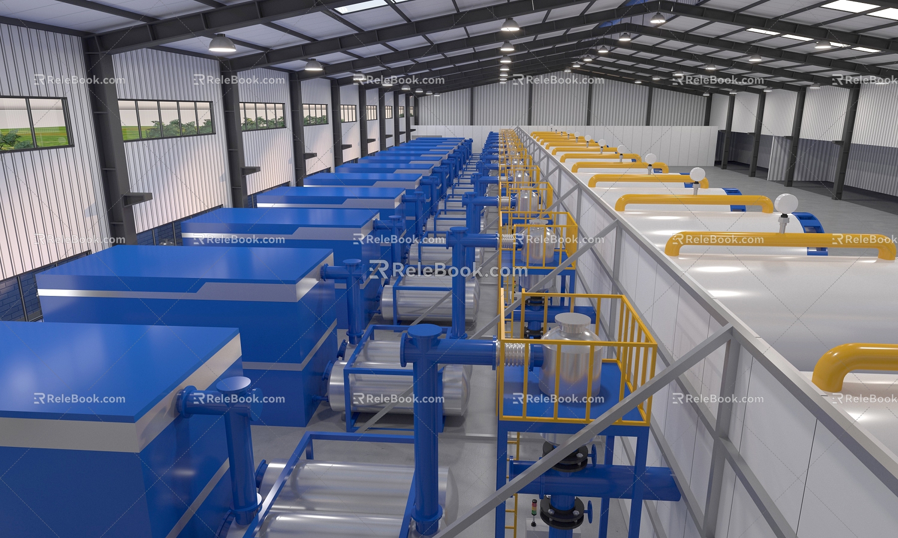 Environmental protection equipment plant 3d model