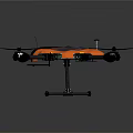 Orange Black Quadruple Rotor Drone For Space Exploration Aerial Missions