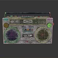 Vintage Radio With Large Speakers AM FM Cassette Player And Metal Handle