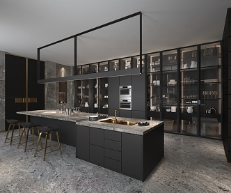 Open kitchen Modern kitchen 3d model