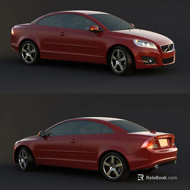 Red Car Exterior Design With Sleek Body And Shiny Alloy Wheels 3d model