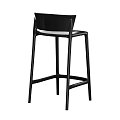 Modern Black Bar Stools with High Backrest and Sleek Metal Frame Perfect for Kitchen Counter Area