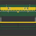 Green Frame Manual Metal Shear With Yellow Foot Pedal And Worktable