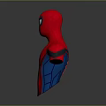 Spider Man Red Blue Upper Body 3D Character Model With Black Web Patterns White Eyes 3d model