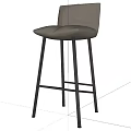 Modern Grey Fabric Bar Stools With Metal Legs And Minimalist Design