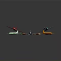 Colorful Toy Planes And Cars On Black Round Table Furniture