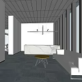 Modern Public Office Space With Long Worktables Ergonomic Chairs And Floor To Ceiling Windows
