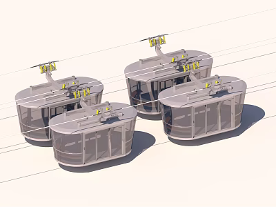 Modern Cable Car Sightseeing Wire 3d model Modern Cable Car Sightseeing Wire 3d model