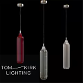 Tom Kirk Lighting Modern Pendant Lights With Striped Design In Red Silver And Clear