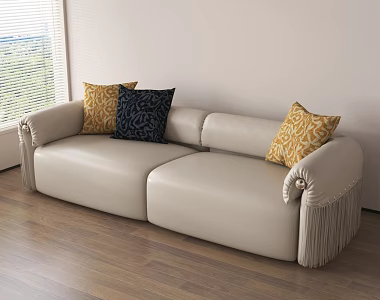 Modern Double Sofa Leather Sofa 3d model