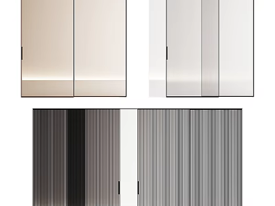 Modern Security Door Design With Beige White Black Gray Striped Patterns 3d model