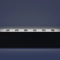 Modern Display Shelf With Black Base And Silver Top For Retail Store