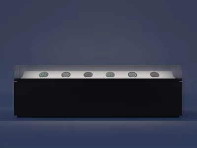 Modern Display Shelf With Black Base And Silver Top For Retail Store 3d model
