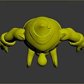 3D Elf Character With Green Hat Pointed Ears Orange Beard White Cuffs And Yellow Pants