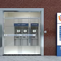 Government Service Hall Entrance With Self Service Machines And Digital Service Signs