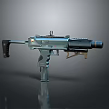 Modern Tactical Submachine Gun With Black Finish Scope Barrel And Ergonomic Grip Design