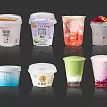 Assorted Colorful Cup Beverages With Different Flavors Fruit Toppings And Creamy Textures
