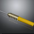 Household Utility Tool With Yellow Handle And Coiled Silver Metal Shank