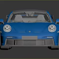 Blue Sports Car With Gray Roof Rear Spoiler Black Wheels And Sleek Design