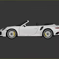 White Convertible Sports Car With Sleek Design And Black Top Alloy Wheels