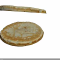 Golden Brown Baked Flatbread Two Pieces With Crispy Crust And Round Shape 3d model
