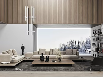 Modern B & B Italia Sofa Coffee Table Combination 3d model