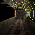 Train Tunnel Time Train Station Track Tunnel Aisle Space Station Cyberpunk Tunnel 3d model