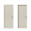Interior Swing Door With Simple Design Smooth Surface And Light Color 3d model