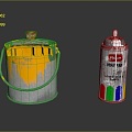 Paint bucket paint bucket life supplies paint 3d model