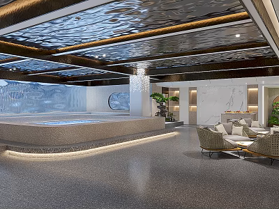 SPA Sauna Luxury Relaxation Space With Modern Design Steam Room And Comfort Seating 3d model