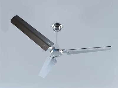 Modern Ceiling Fan With Metal Blades And Silver Finish Design 3d model