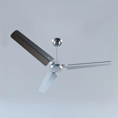 Modern Ceiling Fan With Metal Blades And Silver Finish Design 3d model