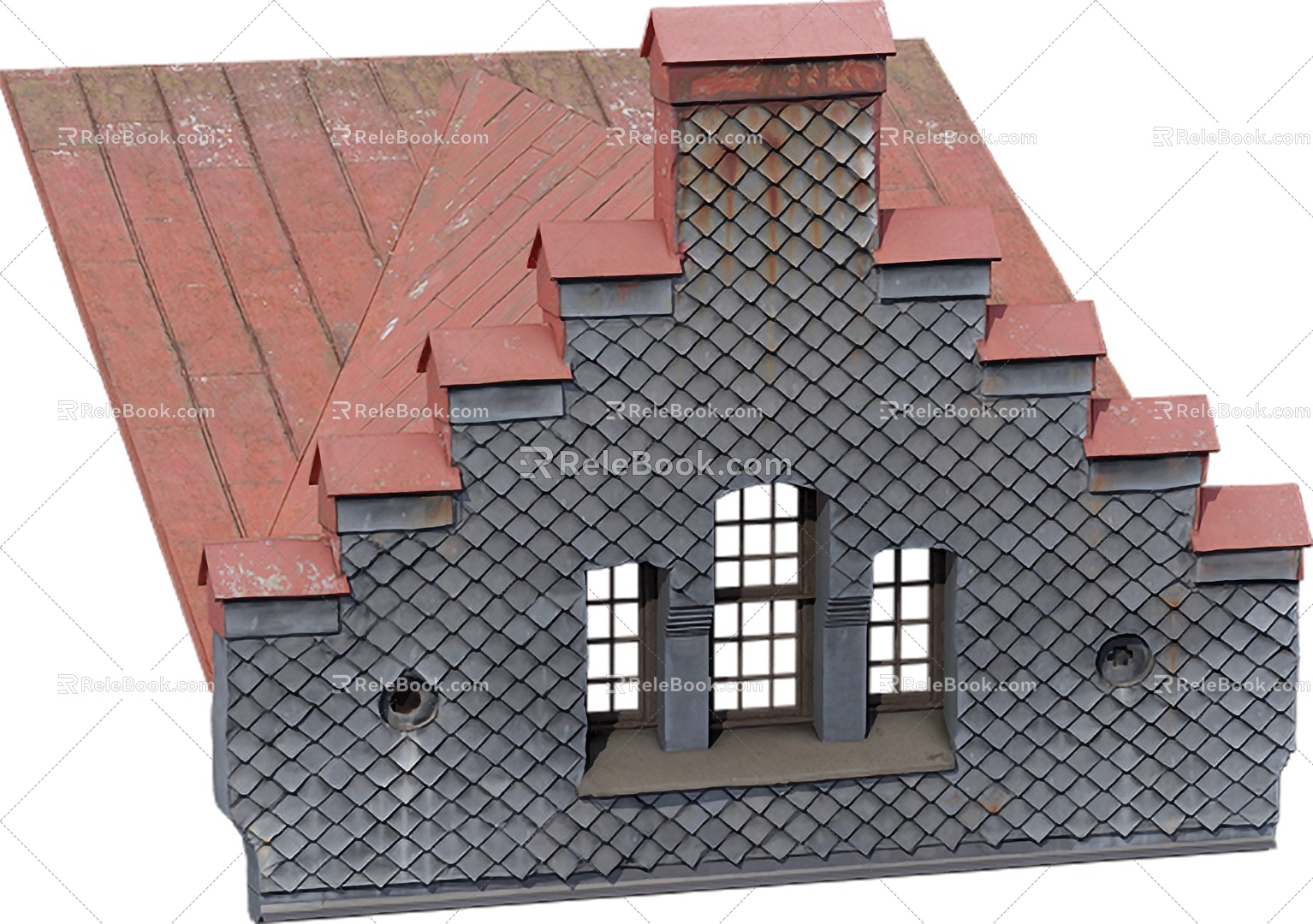 European roof roof exterior wall 3d model