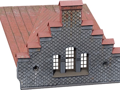 European roof exterior wall 3d model