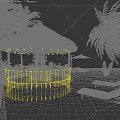 Beach Themed Shopping Mall Store Featuring Thatched Roof Pavilion Palm Trees And Surfboards