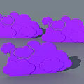 Purple Cloud Shaped Wall Decor For Modern Home Living Space Decoration Art