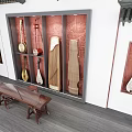 Chinese Musical Instruments Classical Musical Instruments Qin Guqin Erhu Pipa Huqin Guzheng Ruan Xian National Musical Instruments Collection Huizhou Architectural Wall Decoration 3d model