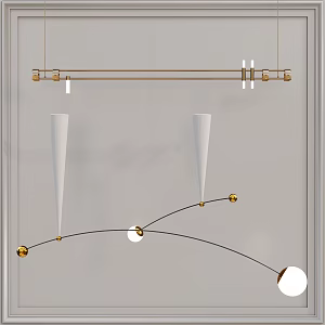 Light luxury chandelier lamp combination 3d model