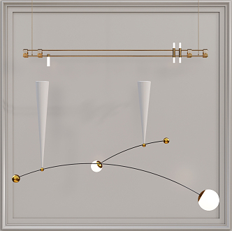 Light luxury chandelier lamp combination 3d model