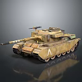 Military Tank With Camouflage Paint Gun Barrel Tracks And 3D Rendering Reflection