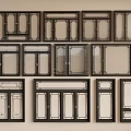 Assorted Casement Window Designs In Various Styles For Home Interior 3d model