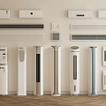 Modern Air Conditioners Fans With Various Wall Mounted Standing And Cabinet Models