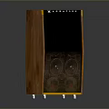 Modern Computer Case With Orange Frame Black Panel And Circular Vents On Wheels 3d model