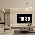 Modern Living Dining Room Interior Design With Beige Sofa Coffee Table Artwork And Pendant Lights