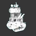 Military Weapon Small Tank Style With Tracks Cannon And Red Cross Symbol