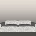 Modern Light Gray Fabric Two Seater Sofa With Sleek Design And Spacious Seating 3d model