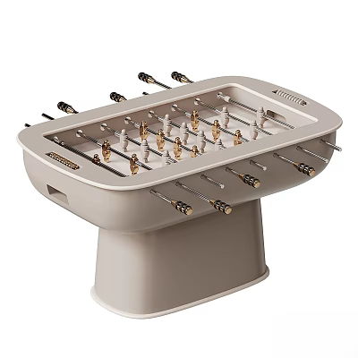 Modern Decorative Ornaments Set Foosball Table with Gold Players and Black Handles for Home Decor 3d model